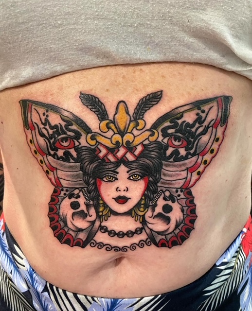 Custom tattoo work by Marissa Olney at Southernmost Tattoo, located in the Florida Keys
