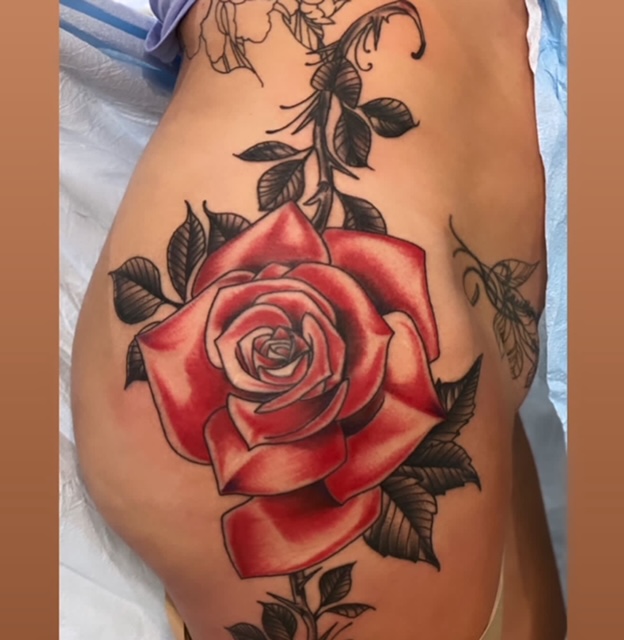 Traditional Tattoo session with Marissa Olney at Southernmost Tattoo, premier destination for tattoos in the Keys