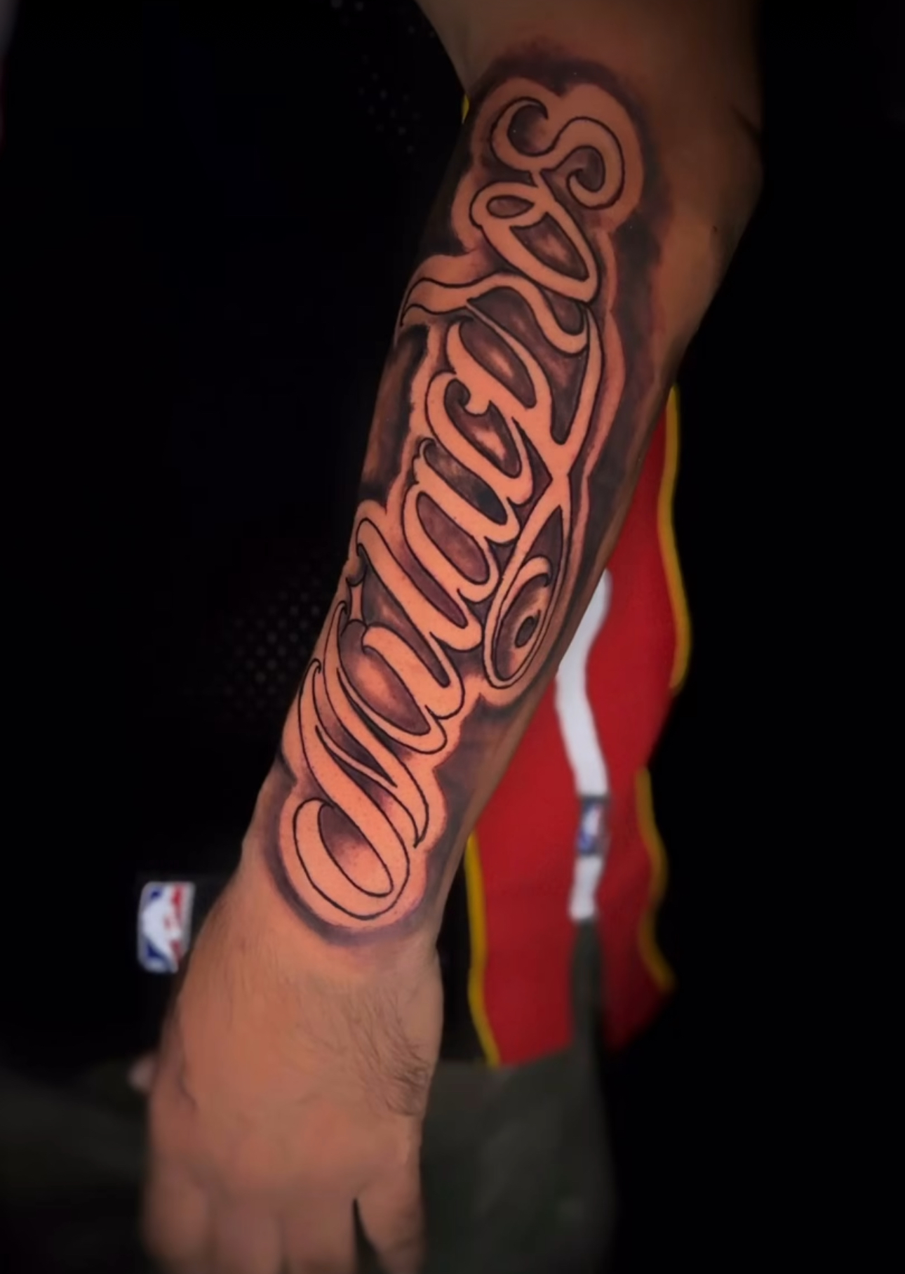 a close up of a tattoo