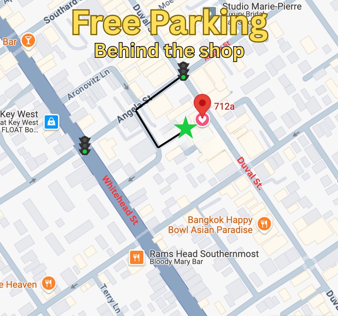 map Free Parking in Key West
