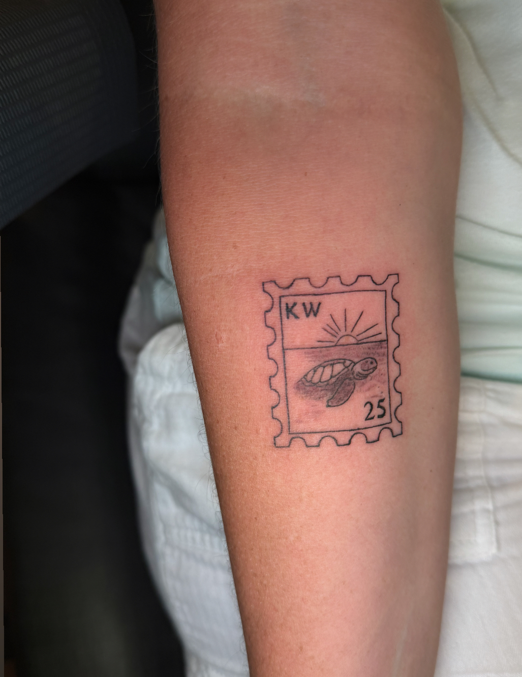 a close up of a tattoo