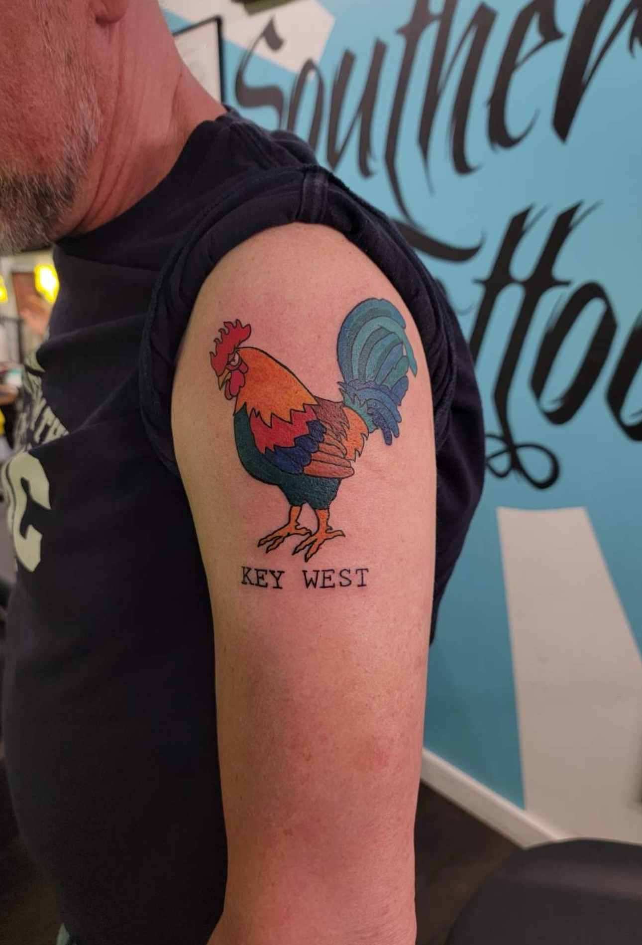 Rooster Tattoo Large